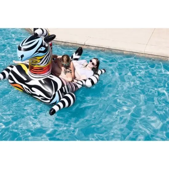 Poolmaster Zany Zebra Jumbo Swimming Pool Float Rider image {5}