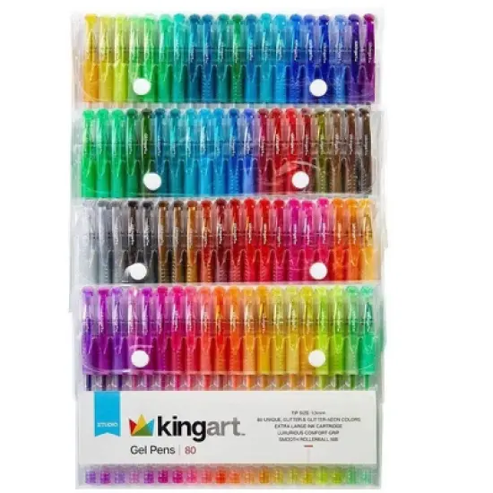 KINGART Gel Pens, Soft Grip, 80 Glitter Colors image {11}