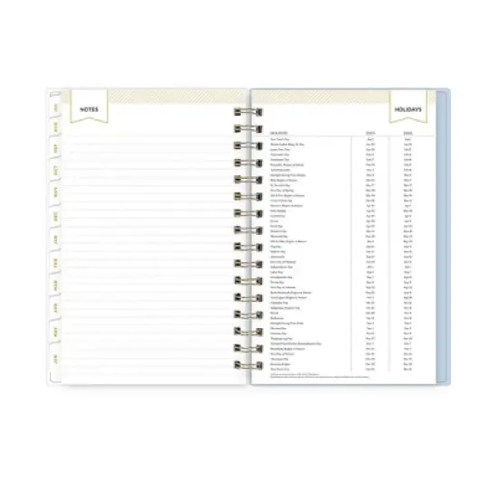 Day Designer 5"x8" 2025-2026 Daily/Monthly Wirebound Planner Printed Springtime Blue image {11}