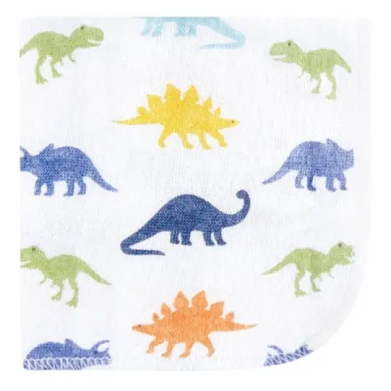 Hudson Baby Infant Boy Rayon from Bamboo Washcloth Bundle, Dinosaurs, One Size image {1}