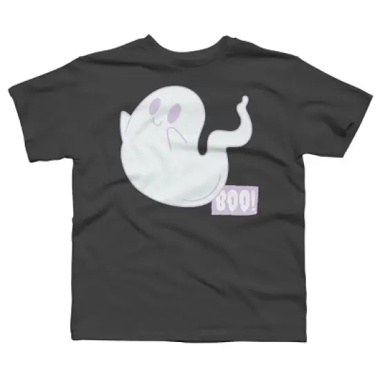 Boy's Design By Humans Boo Cute Ghost Halloween cute design By BoogieCreates T-Shirt image {6}