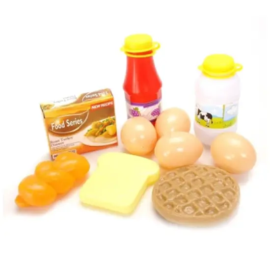 Insten 10 Piece Play Food Breakfast & Lunch Playset with Basket for Kids image {1}