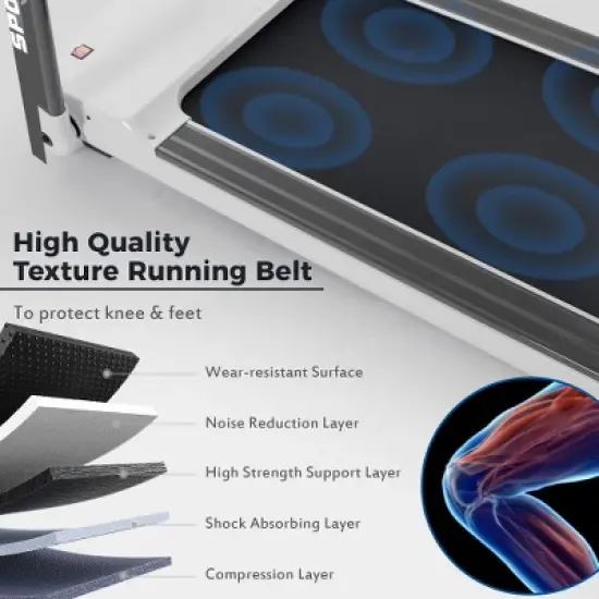 FIONECA Foldable Compact Treadmill with 3.5HP Motor, Bluetooth & App Control, 330 LB Capacity image {12}