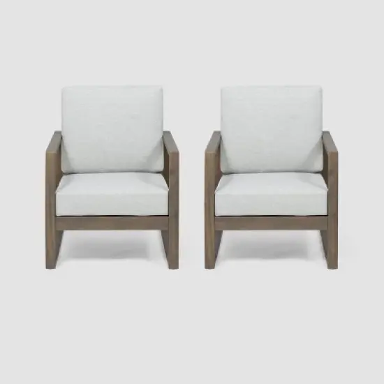 Belgian 2pk Acacia Wood Club Chair - Christopher Knight Home image {5}
