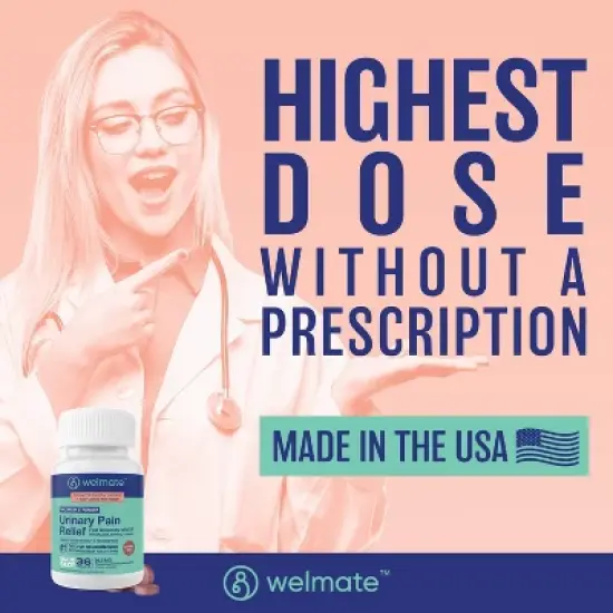 WELMATE UTI Relief Phenazopyridine Hydrochloride 99.5mg Tablets &ndash; 36ct image {2}