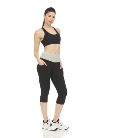 Infinite Basics Women's High Waist Tummy Control Yoga  Super Comfy Legging Capris - Great For Working Out, Hanging  Around the House & Sleep image {4}