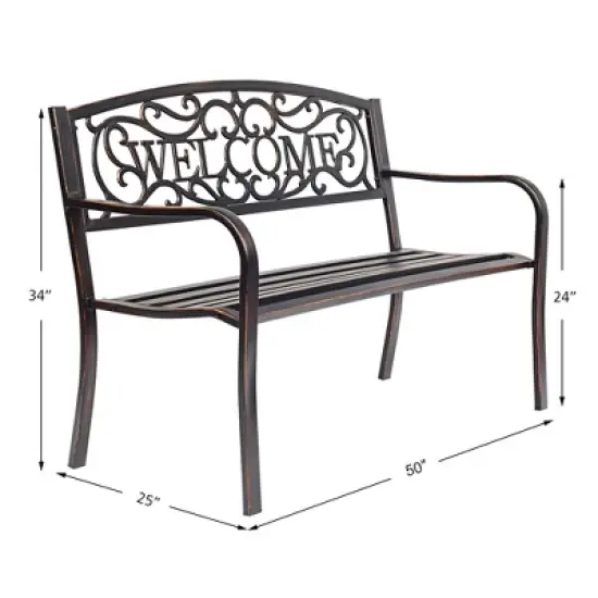 Costway Garden Bench Outdoor Furniture Porch Path Loveseat Chair image {1}