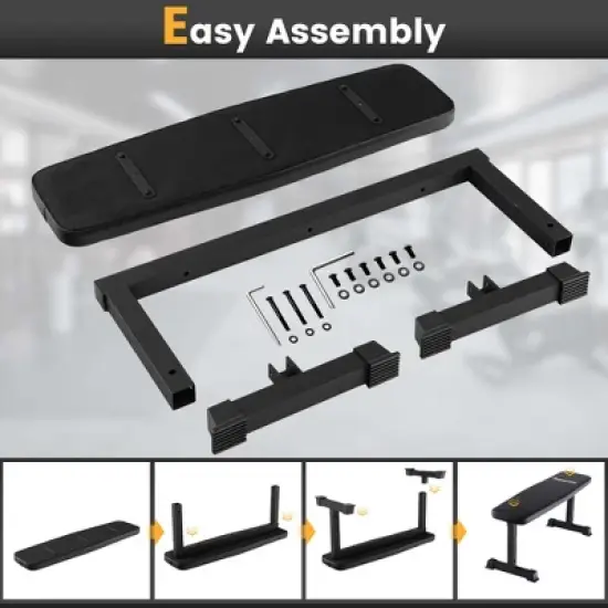 Costway 660LBS Heavy Duty Flat Weight Bench for Multipurpose Full Body Strength Training image {6}