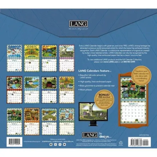 Lang 2024 Wall Calendar 24"x12" Country Sampler image {2}