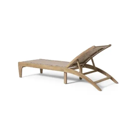 Christopher Knight Home Benfield Outdoor Acacia Wood and Flat Wicker Chaise Lounge image {5}