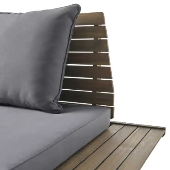 Christopher Knight Home Sedona Outdoor Acacia Wood Loveseat with Cushions image {5}