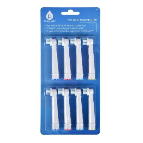 Pursonic Sensitive Replacement Generic Brush Heads for Oral-B - 8pk image {1}