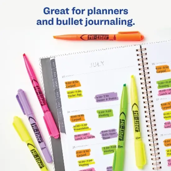 Avery Pen-Style Highlighters, 6 Assorted Colors Per Pack, 4 Packs, 24 Highlighters Total (23565) image {7}