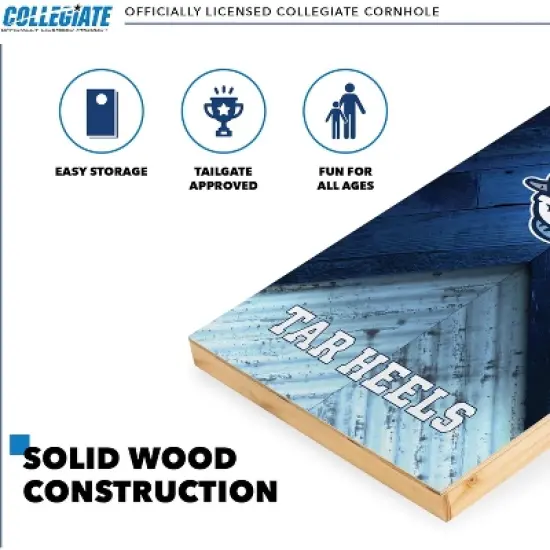 NCAA North Carolina Tar Heels 2'x4' Wood Cornhole Set image {2}