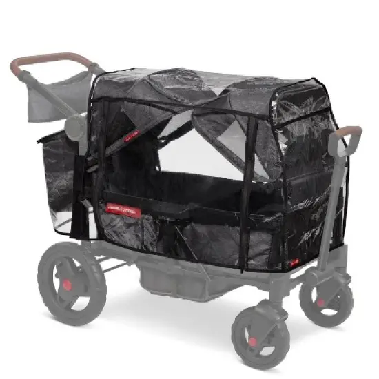 Radio Flyer Voya Rain Cover with Bag - Clear/Black image {4}