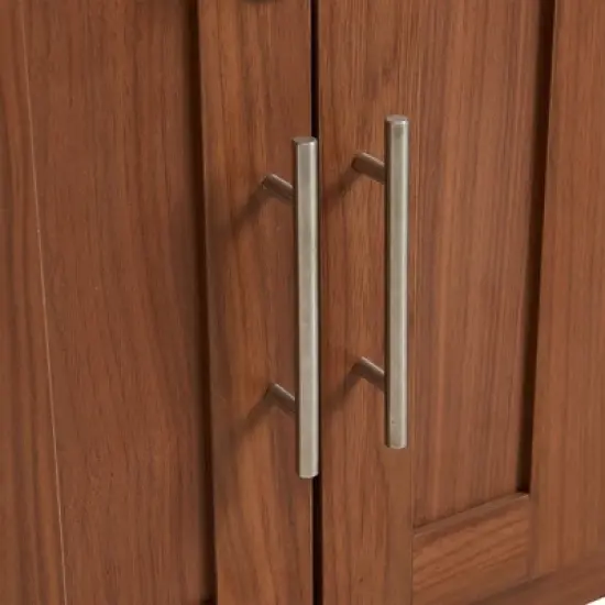 2 in 1 Dog Crate Wooden Dog Kennel Pet Crate House with Padded Seat, Ottoman with Removable Cushion, Walnut - ModernLuxe image {14}