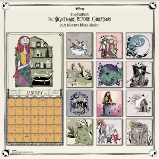 Disney 2026 Nightmare Before Christmas Collector's 12.63"x12.63" Edition Calendar image {5}