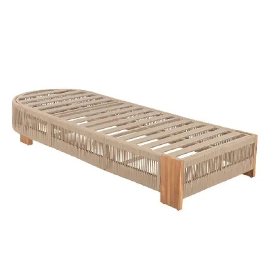 Christopher Knight Home Lariya Outdoor Adjustable Acacia Wood and Rope Chaise Lounge image {7}