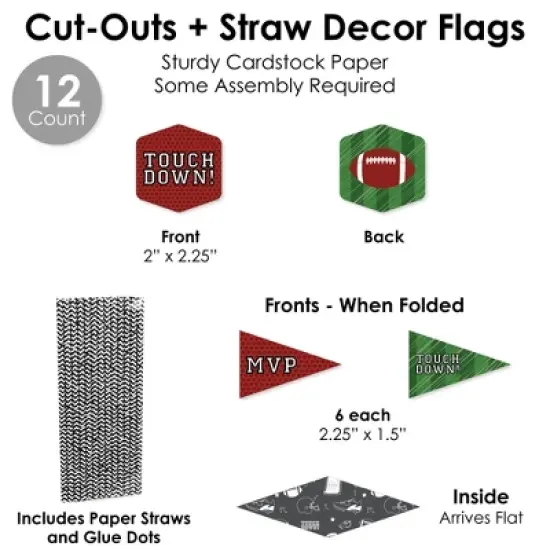 Big Dot of Happiness End Zone - Football - DIY Baby Shower or Birthday Party Concession Signs - Snack Bar Decorations Kit - 50 Pieces image {6}