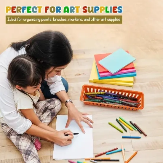 4E's Novelty 12 Pack Pencil Trays in Vibrant Boho Colors, Durable Pencils Tray, Stylish Pen Baskets, Fun Boho Durable and Versatile Colorful Pen Tray image {4}