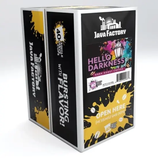Java Factory Hello Darkness Flavored Coffee Pods for Keurig, Dark Roast,40 Count image {1}