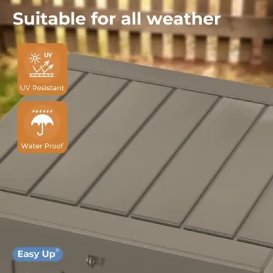 50 Gallon Resin Deck Box, Lockable Waterproof Ourdoor Storage Container for Pool Accessories, Patio and Garden image {5}