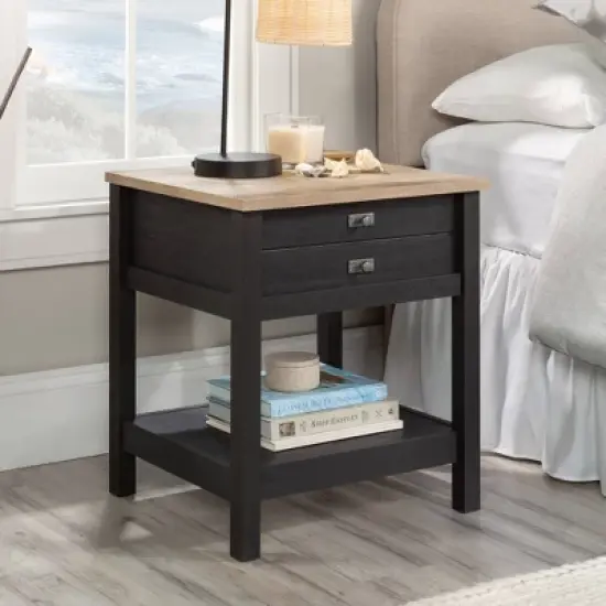 Cottage Road Nightstand with Drawer Raven Oak - Sauder image {1}