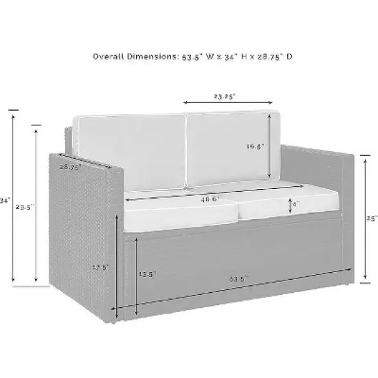 HomeStock Palm Harbor Outdoor Wicker Sofa image {8}