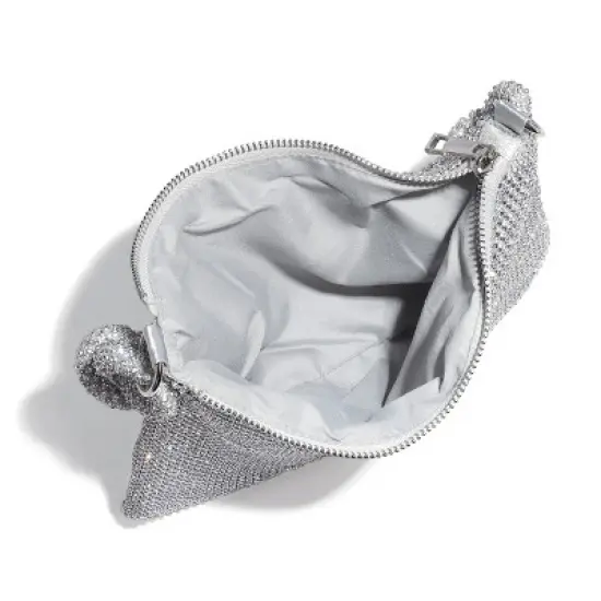 Rhinestone Purse for Women Evening Bag Glitter Sparkly Mini Handbags (Silver) image {4}