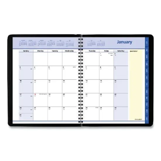 QuickNotes Monthly Planner, 8.75 x 7, Black Cover, 12-Month (Jan to Dec): 2026 image {1}