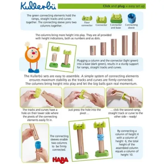 HABA Kullerbu Connectors and Bases Accessory Set for Elevated Layouts image {2}