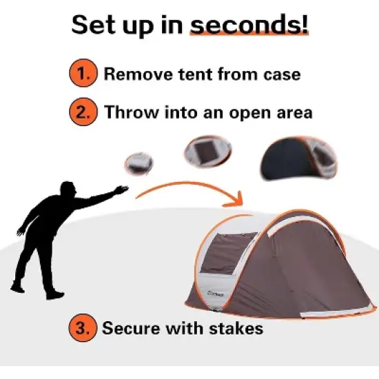 MaseiKar Camping Instant Pop Up Tent, 2 Person, Water Resistant Dome, Easy Setup for Camping Hiking and Outdoor, Portable with Carry Bag, 3 Season image {1}