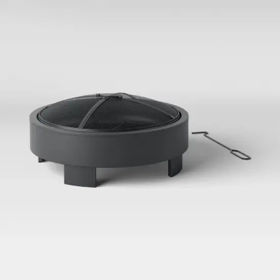 24" Round Wood Burning Fire Pit with Legs - Black - Project 62&trade; image {2}