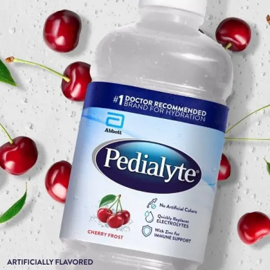 Pedialyte Electrolyte Solution Hydration Drink - Cherry Frost - 33.8 fl oz image {2}