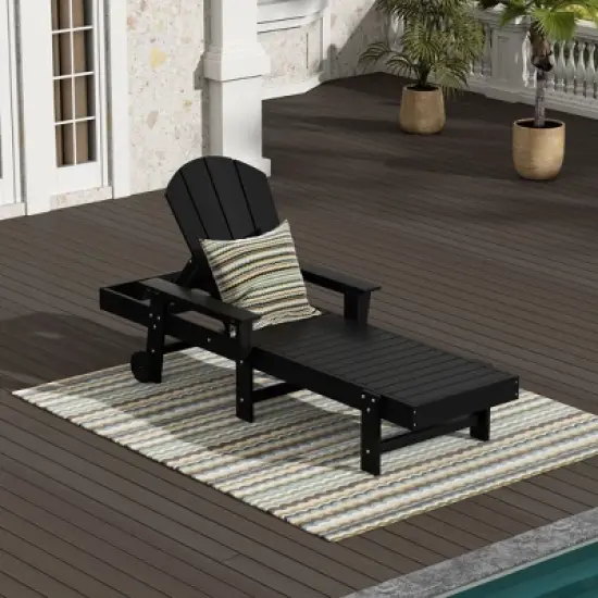 WestinTrends Malibu Reclining Chaise Lounge With Arms & Wheels image {10}