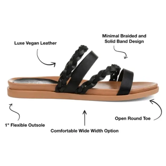 Journee Collection Womens Colette Slide Flat Sandals image {7}
