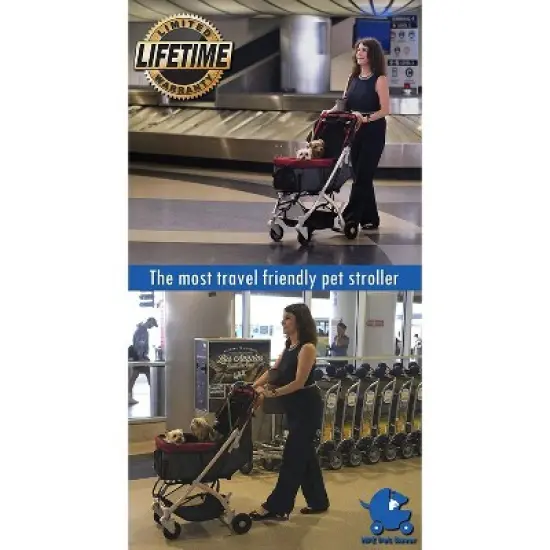 HPZ Pet Rover Lite Travel Stroller - Light-Weight Dog/Cat/Pet Stroller Travel Carriage with Convertible Compartment for Small & Medium Pets image {7}