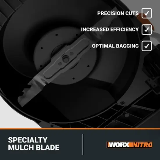 Worx Nitro WG737 40V 16" Cordless Push Lawn Mower with Brushless Motor (Batteries & Charger Included) image {4}