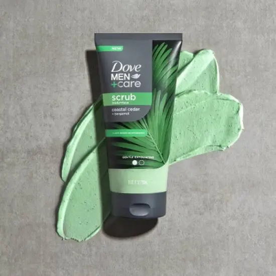 Dove Men+Care Body & Face Scrub with Plant-Based Moisturizers - Coastal Cedar & Bergamot - 9oz image {5}