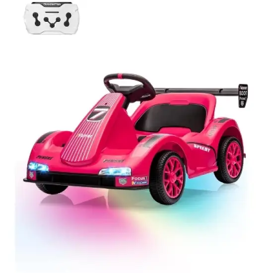 Garvee Kids Go Kart, Ride On Drift Kart with Dual Motors, 6V Battery Powered Electric Drift Car, LED Headlights, Outdoor Ride On Racing Toy for Kids image {2}