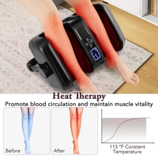 Costway Foot & Calf Massager Deep Kneading Shiatsu Massager Machine with Heat Black/Gray/Red image {6}