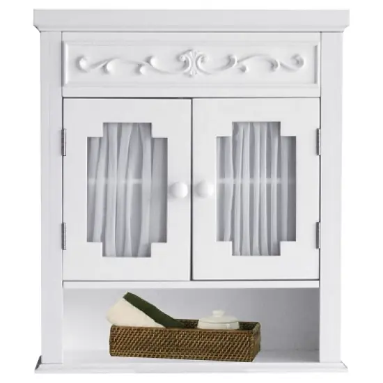 Lisbon Wall Cabinet White - Elegant Home Fashions image {2}