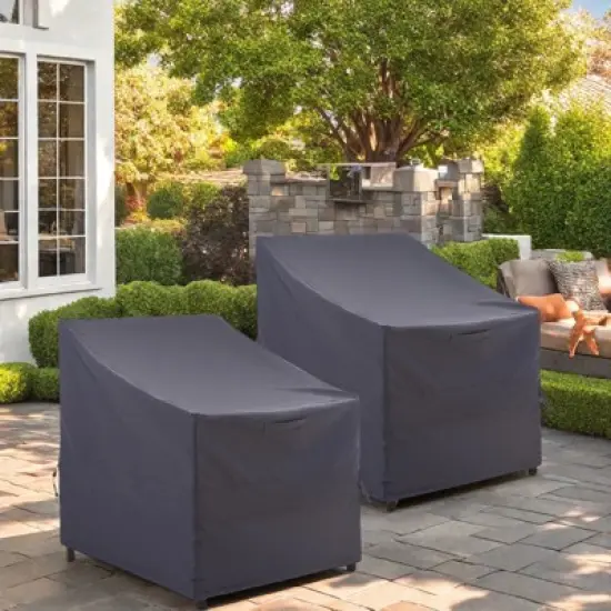 Syemin Plant Covers, Outdoor Swivel Lounge Chair Cover 2 Pack, Waterproof High Wind Resistant Anti-Fading, Gray 36"*34"*36" image {1}