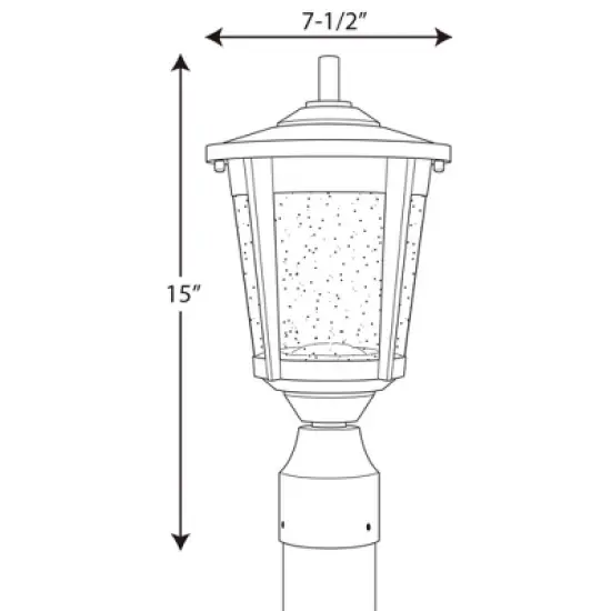 Progress Lighting East Haven 1-Light LED Outdoor Post Lantern in Antique Bronze with Seeded Glass Shade image {1}