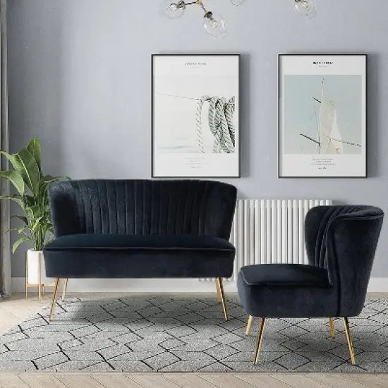 Velvet Nicolas Loveseat Sofa | Karat Home image {1}