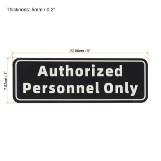 Unique Bargains Acrylic Self-Adhesive Decor Home Business Authorized Personnel Only Sign image {1}
