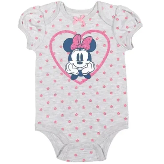 Disney Minnie Mouse Newborn Baby Girls 15 Pc Set Sleep N' Play Coverall Bodysuit Tee Pants Bibs Hat Mitts Blanket 0-6 Months image {6}