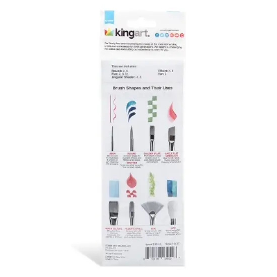 KINGART Bristle Brush Set 10 pc image {2}