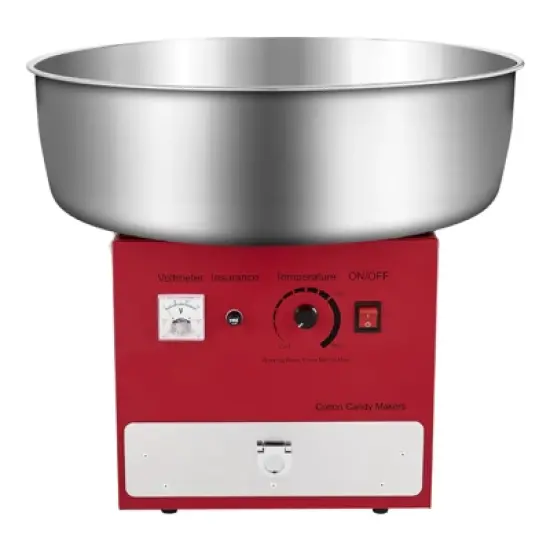 VEVOR Electric Cotton Candy Machine, 1000W Commercial Candy Floss Maker with 20.5 in Stainless Steel Bowl, Sugar Scoop, and Drawer, Red image {8}