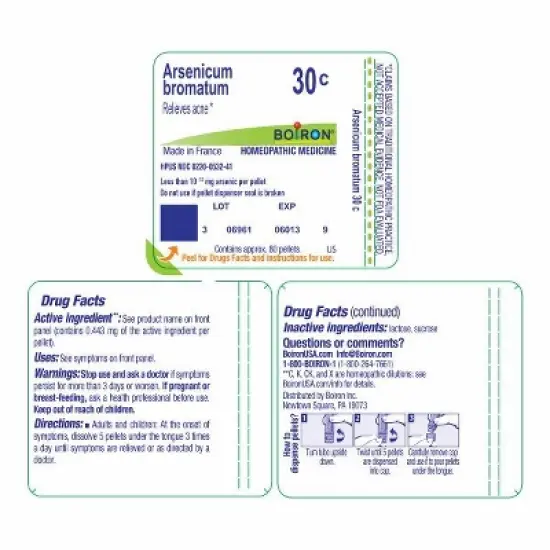 Arsenicum Bromatum 30C by Boiron Homeopathic Single Medicine For First Aid  -  80 Pellet image {1}